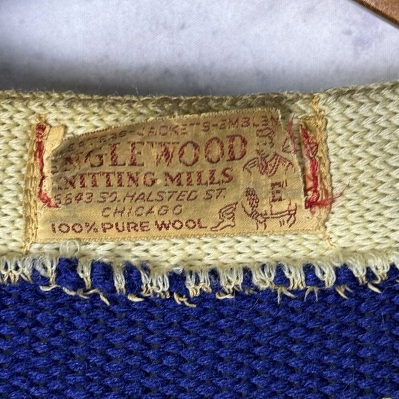 Vintage School Knit Letterman Sweater Womens Medium Knitting Co Chicago 50s 60s - Picture 3 of 14